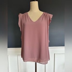 Women’s lavender ruffle blouse size M